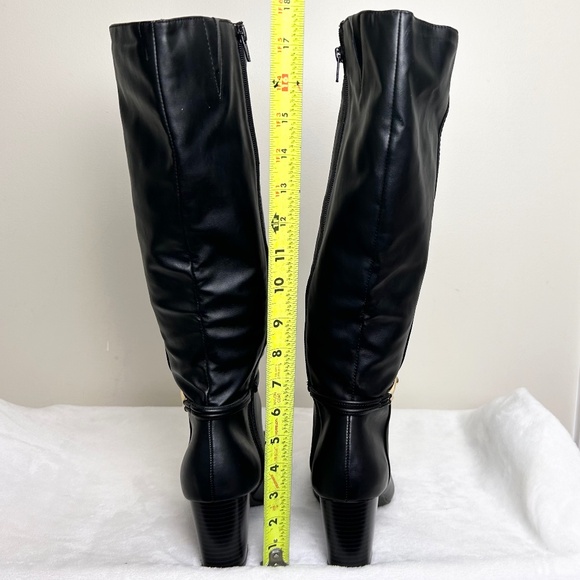 DEXFLEX COMFORT WEAVER BLACK KNEE HIGH SIDE ZIP HIGH HEEL RIDING BOOT 8.5 WIDE - Picture 7 of 12